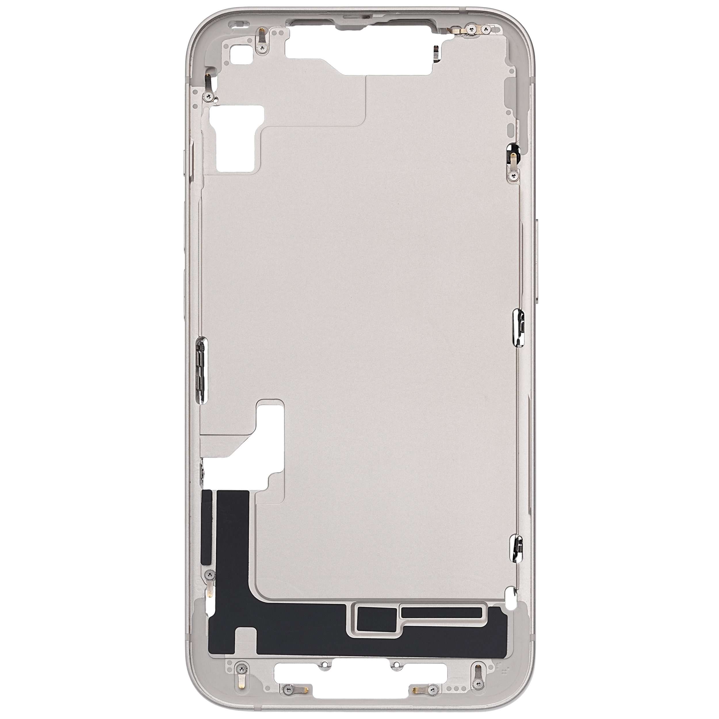 Mittelrahmen mit Kleinteilen für iPhone 14 (US-Version) (ausgebautes Originalteil: Grade B) (Starlight) – Bild 3