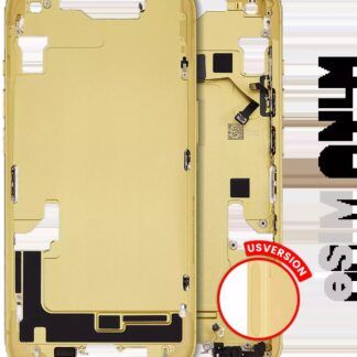 Mittelrahmen mit Kleinteilen für iPhone 14 (US-Version) (ausgebautes Originalteil: Grade B) (Yellow)