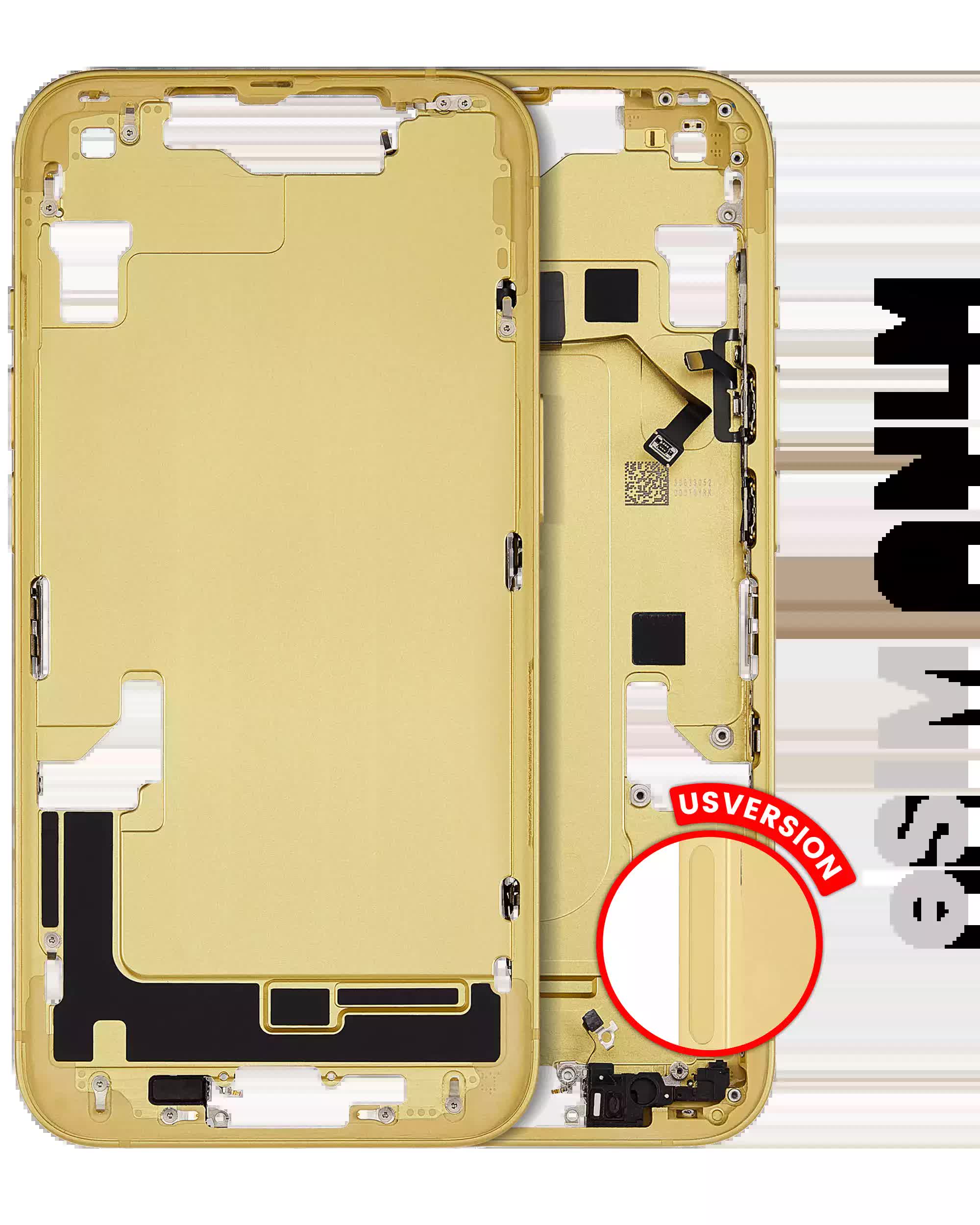 Mittelrahmen mit Kleinteilen für iPhone 14 (US-Version) (ausgebautes Originalteil: Grade B) (Yellow)