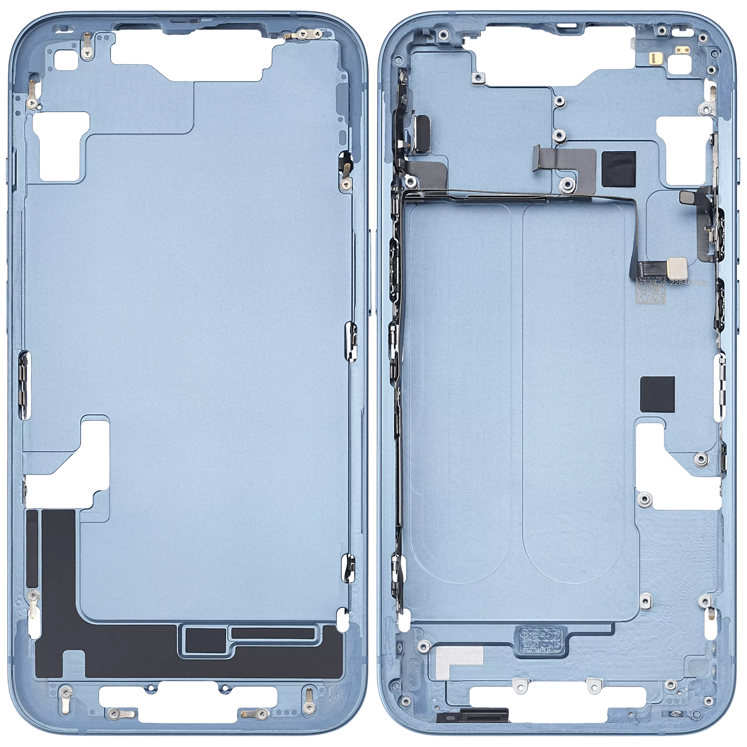 Mittelrahmen mit Kleinteilen für iPhone 14 (US-Version) (ausgebautes Originalteil: Grade C) (Blue (Blau)) – Bild 2