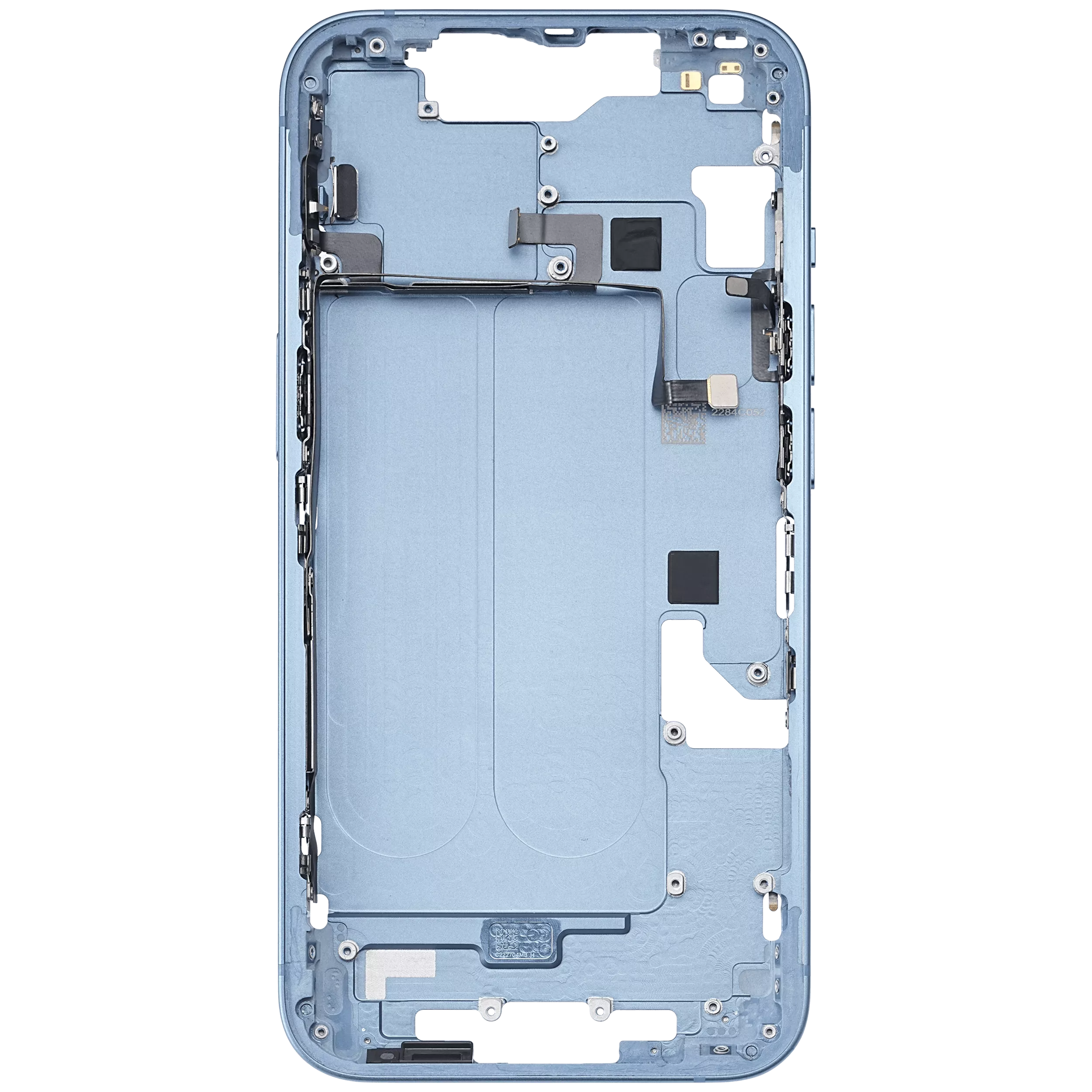 Mittelrahmen mit Kleinteilen für iPhone 14 (US-Version) (ausgebautes Originalteil: Grade C) (Blue (Blau)) – Bild 4