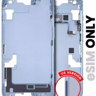 Mittelrahmen mit Kleinteilen für iPhone 14 (US-Version) (ausgebautes Originalteil: Grade C) (Blue (Blau))