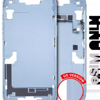 Mittelrahmen mit Kleinteilen für iPhone 14 Plus (US-Version) (ausgebautes Originalteil: Grade B) (Blue (Blau))