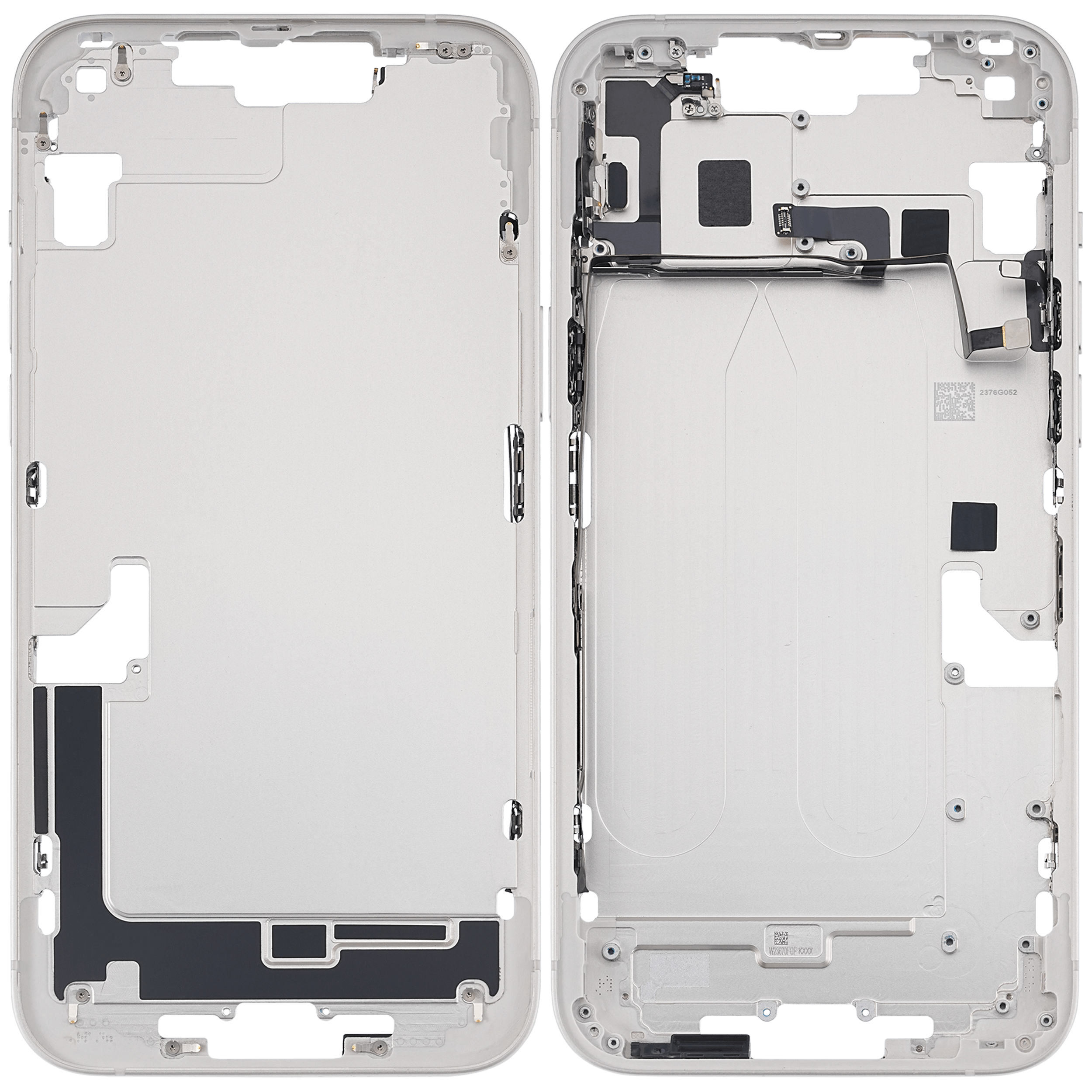 Mittelrahmen mit Kleinteilen für iPhone 14 Plus (US-Version) (ausgebautes Originalteil: Grade B) (Starlight) – Bild 2
