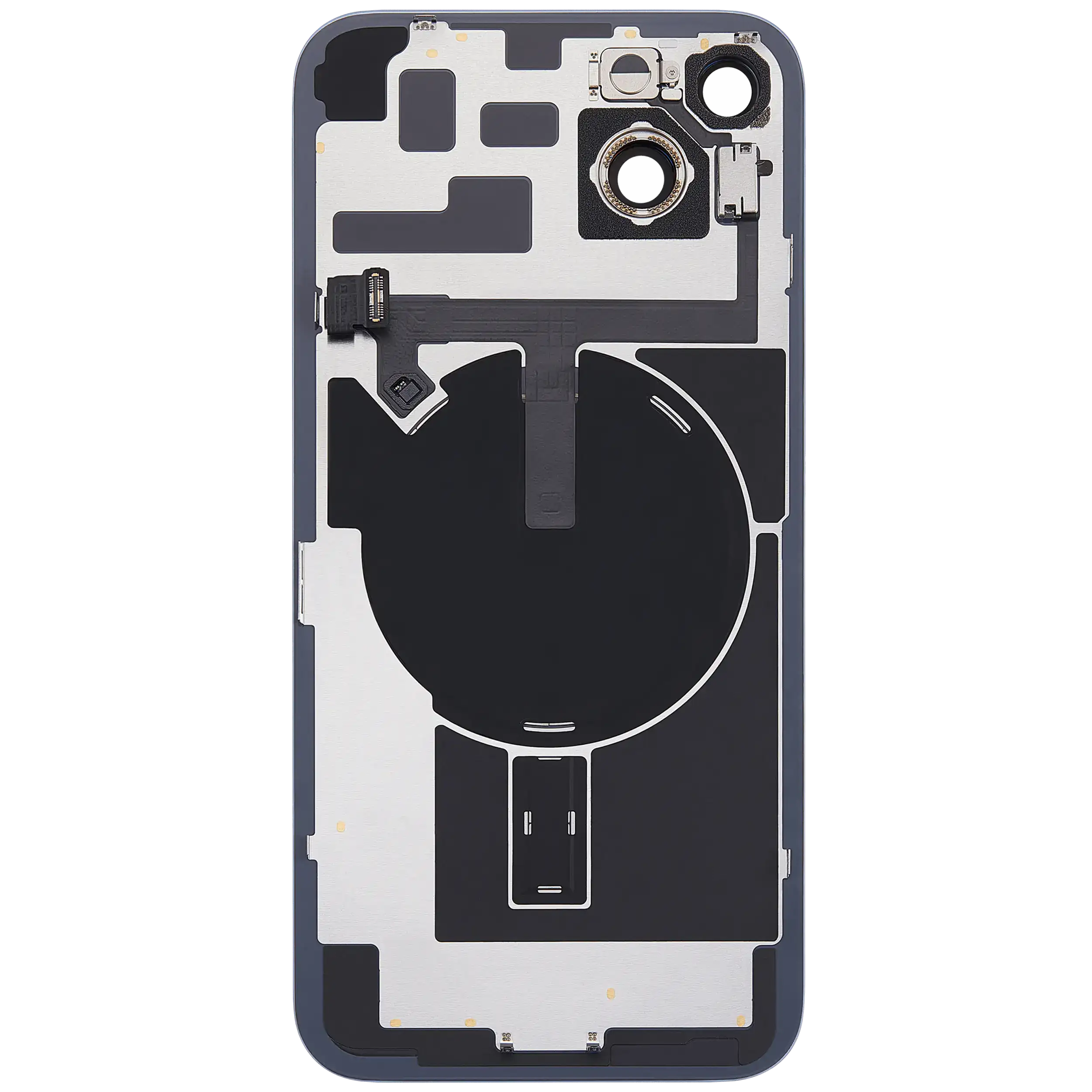 Rückglas mit MagSafe Magnet & NFC & Taschenlampen-Flexkabel für iPhone 14 Plus (ausgebautes Originalteil: Grade B) (Blue (Blau)) – Bild 4