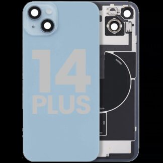 Rückglas mit MagSafe Magnet & NFC & Taschenlampen-Flexkabel für iPhone 14 Plus (ausgebautes Originalteil: Grade B) (Blue (Blau))