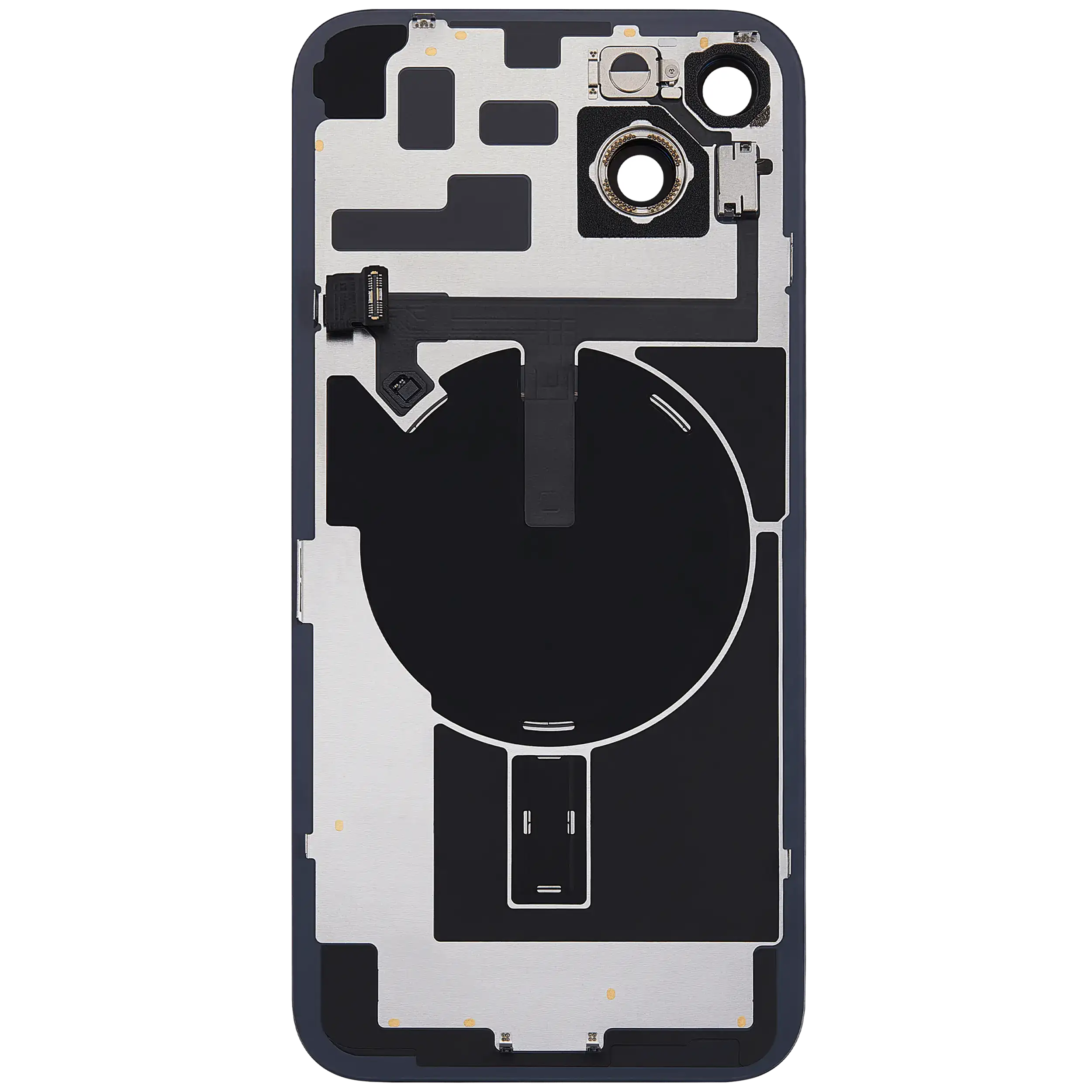 Rückglas mit MagSafe Magnet & NFC & Taschenlampen-Flexkabel für iPhone 14 Plus (ausgebautes Originalteil: Grade B) (Midnight) – Bild 4