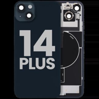 Rückglas mit MagSafe Magnet & NFC & Taschenlampen-Flexkabel für iPhone 14 Plus (ausgebautes Originalteil: Grade B) (Midnight)