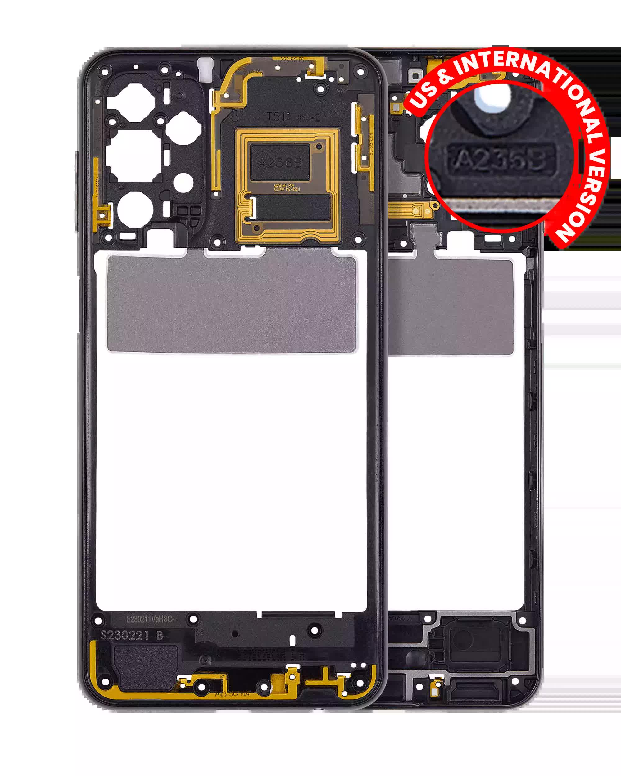 Mittelrahmen für Samsung Galaxy A23 5G (A236B / 2022) (International Version) (Black (Schwarz))