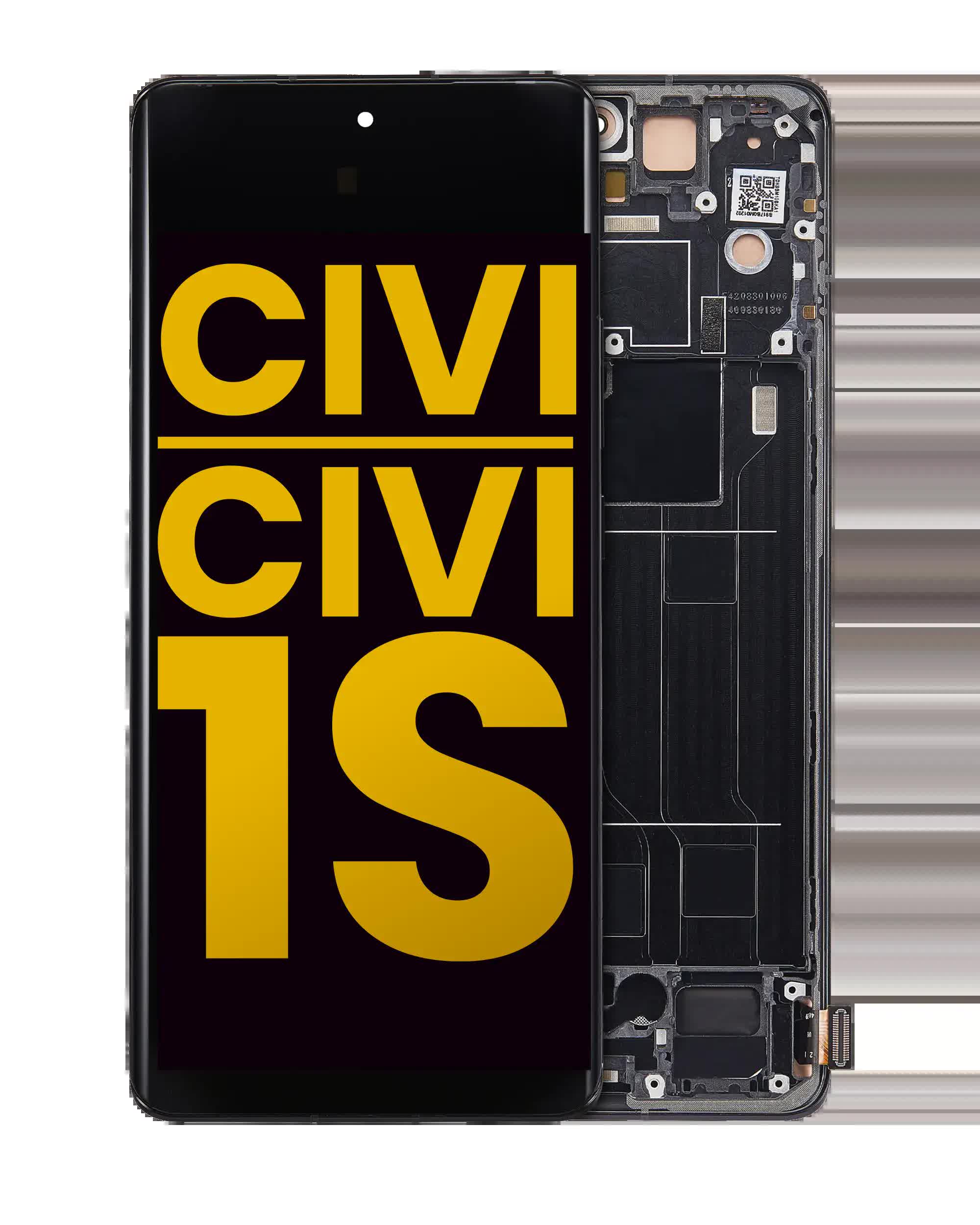 OLED Display mit Rahmen für Xiaomi Civi / Civi 1S (professionell aufgearbeitet) (Black (Schwarz))