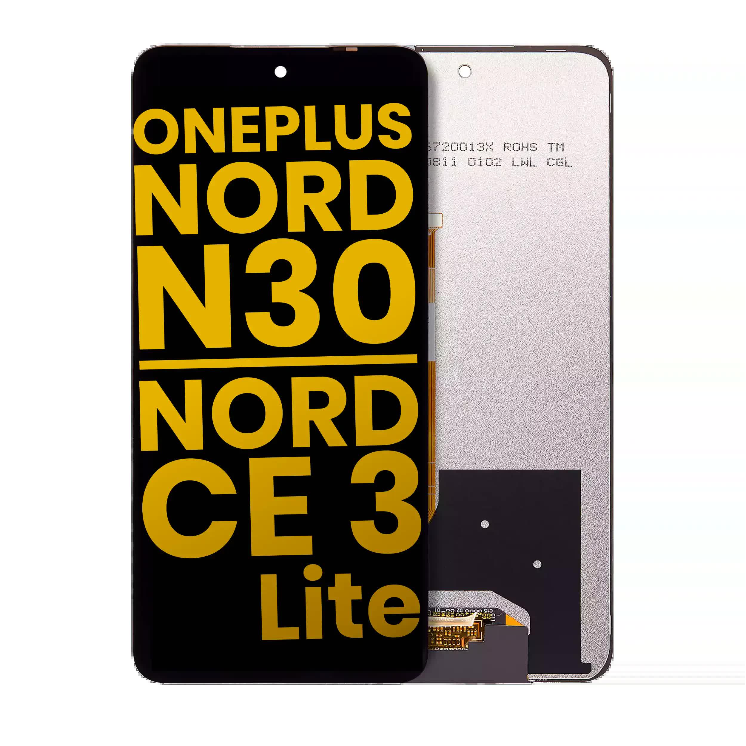 LCD Display ohne Rahmen für OnePlus Nord N30 5G / Nord Ce 3 Lite (professionell aufgearbeitet)