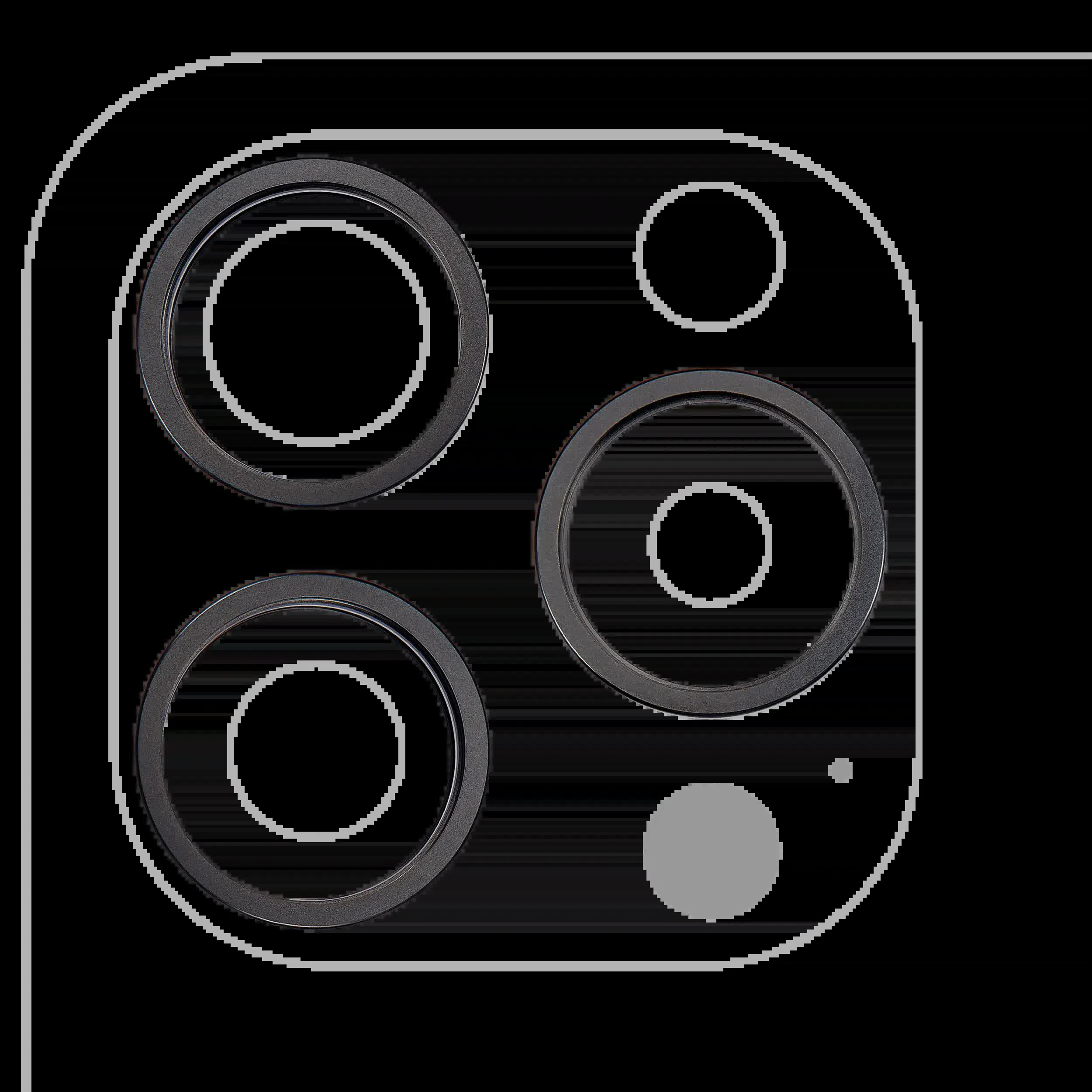 Rückkamera-Blendenring einzeln für iPhone 15 Pro (Black Titanium) (3-teiliges Set)