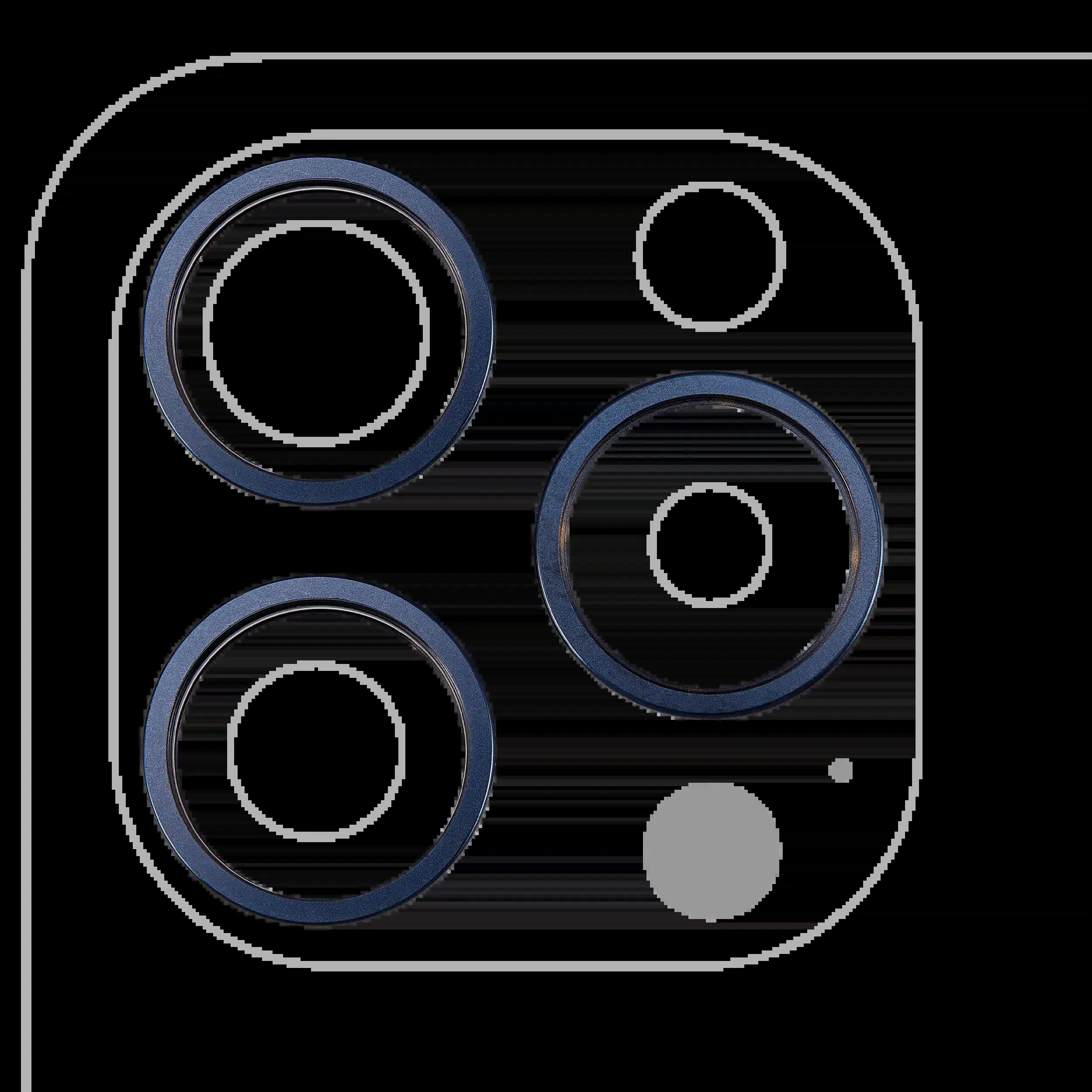 Rückkamera-Blendenring einzeln für iPhone 15 Pro (Blue Titanium) (3-teiliges Set)