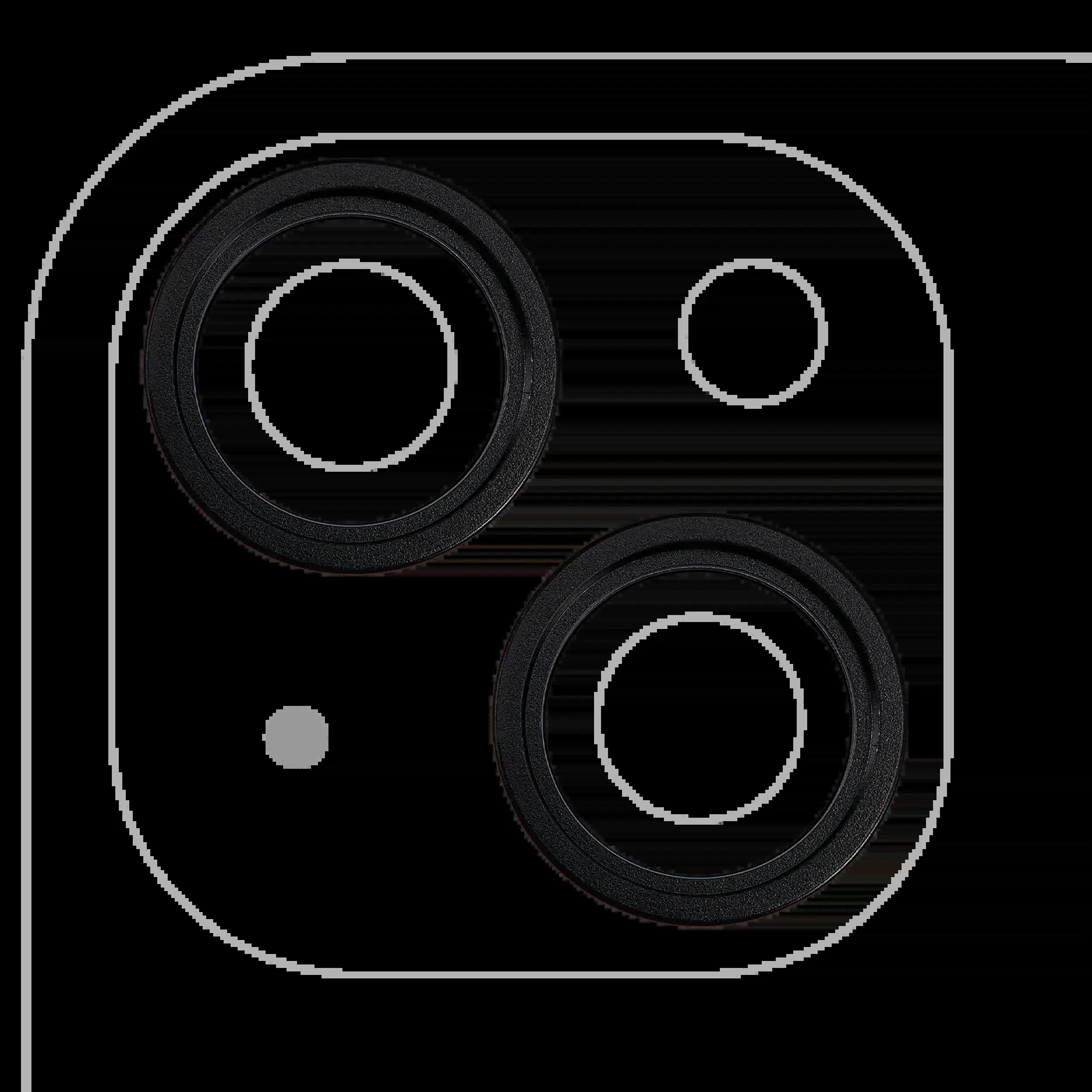 Rückkamera-Blendenring einzeln für iPhone 15 / 15 Plus (Black (Schwarz)) (2-teiliges Set)
