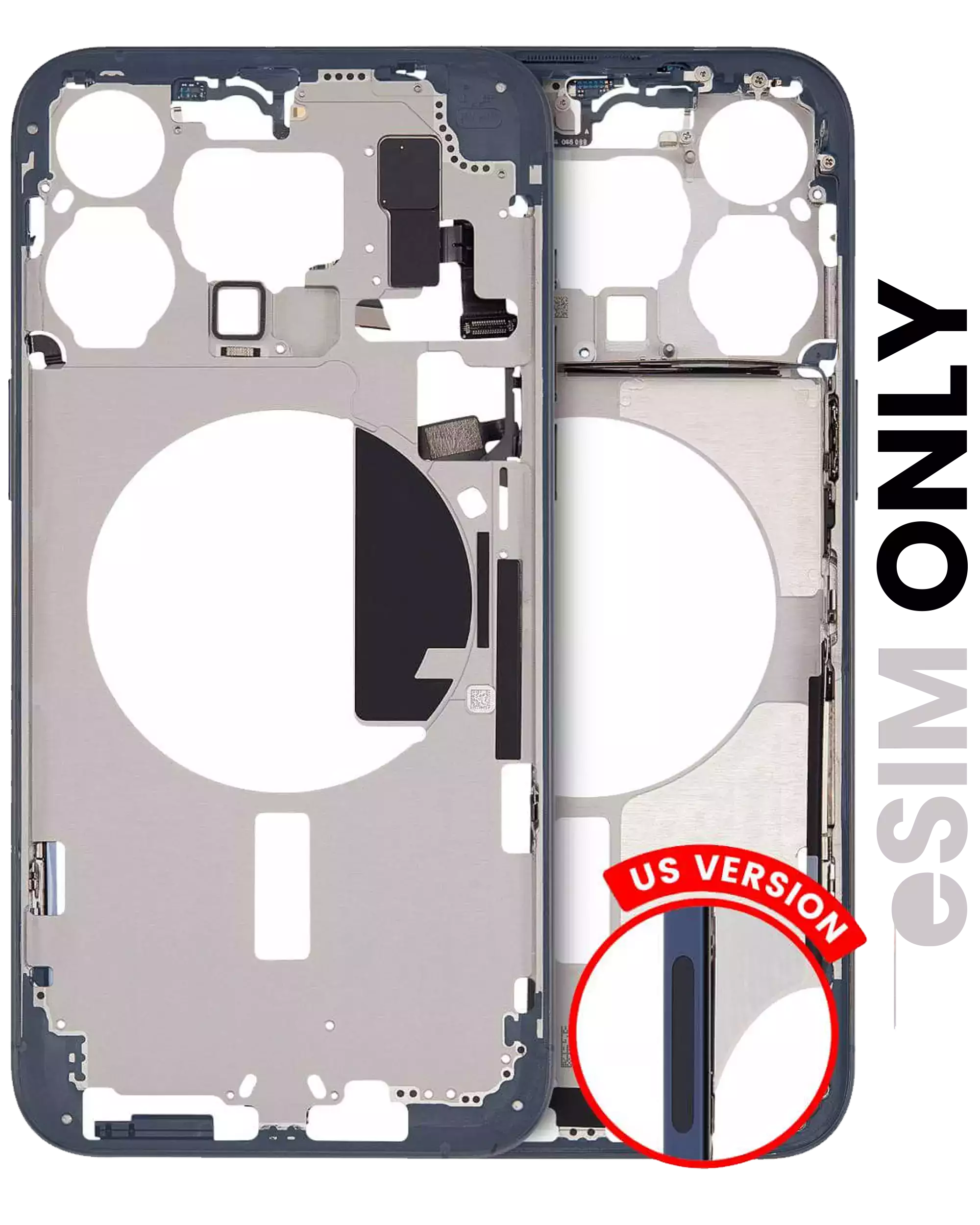 Mittelrahmen mit Kleinteilen für iPhone 15 Pro Max (US-Version) (ausgebautes Originalteil: Grade A) (White Titanium) – Bild 5