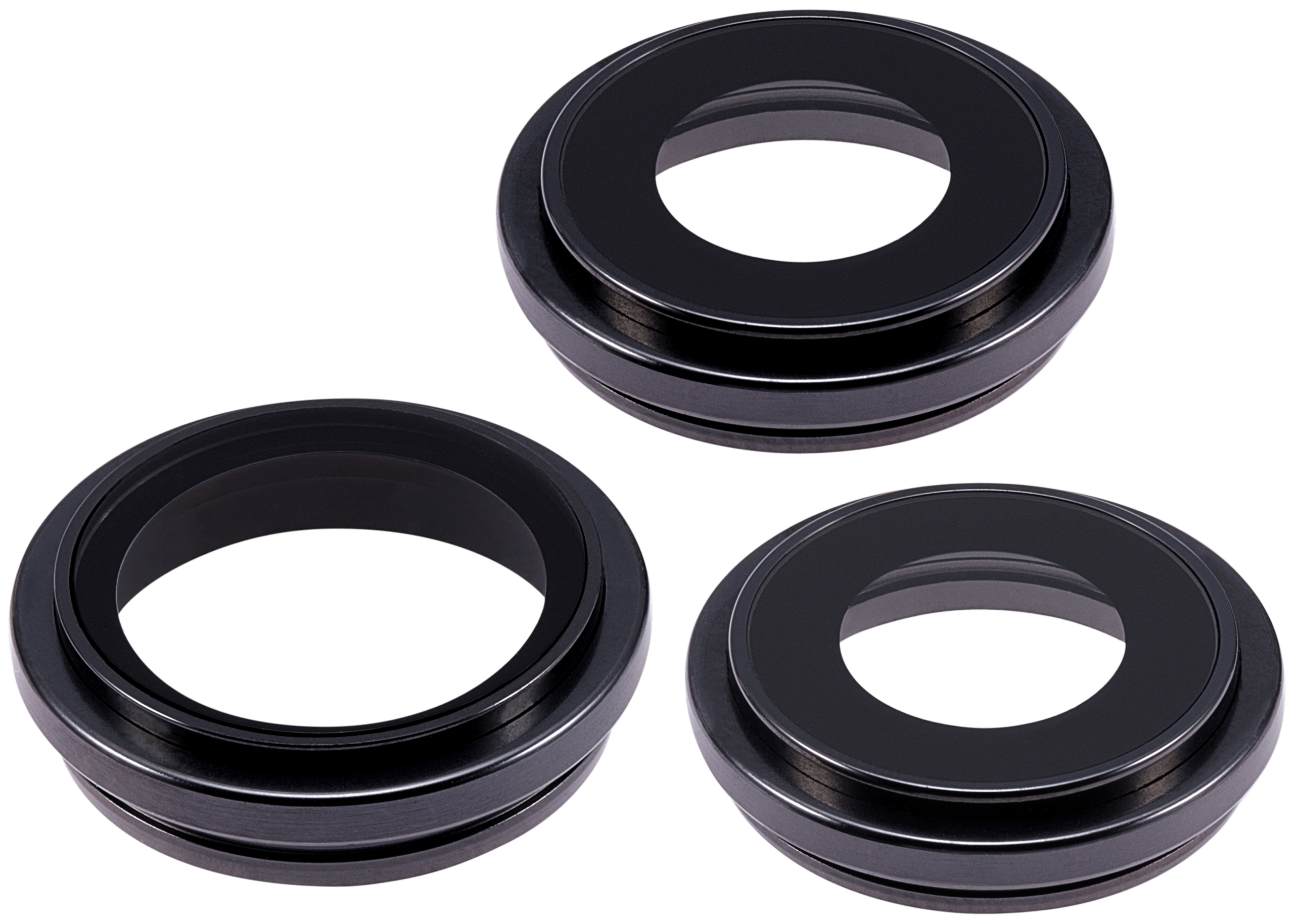 Rückkamera-Glas mit Halterung und Blende für iPhone 15 Pro Max (3-teiliges Set) (Premium) (Black Titanium) – Bild 3