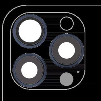 Rückkamera-Glas mit Halterung und Blende für iPhone 15 Pro Max (3-teiliges Set) (Premium) (Blue Titanium)