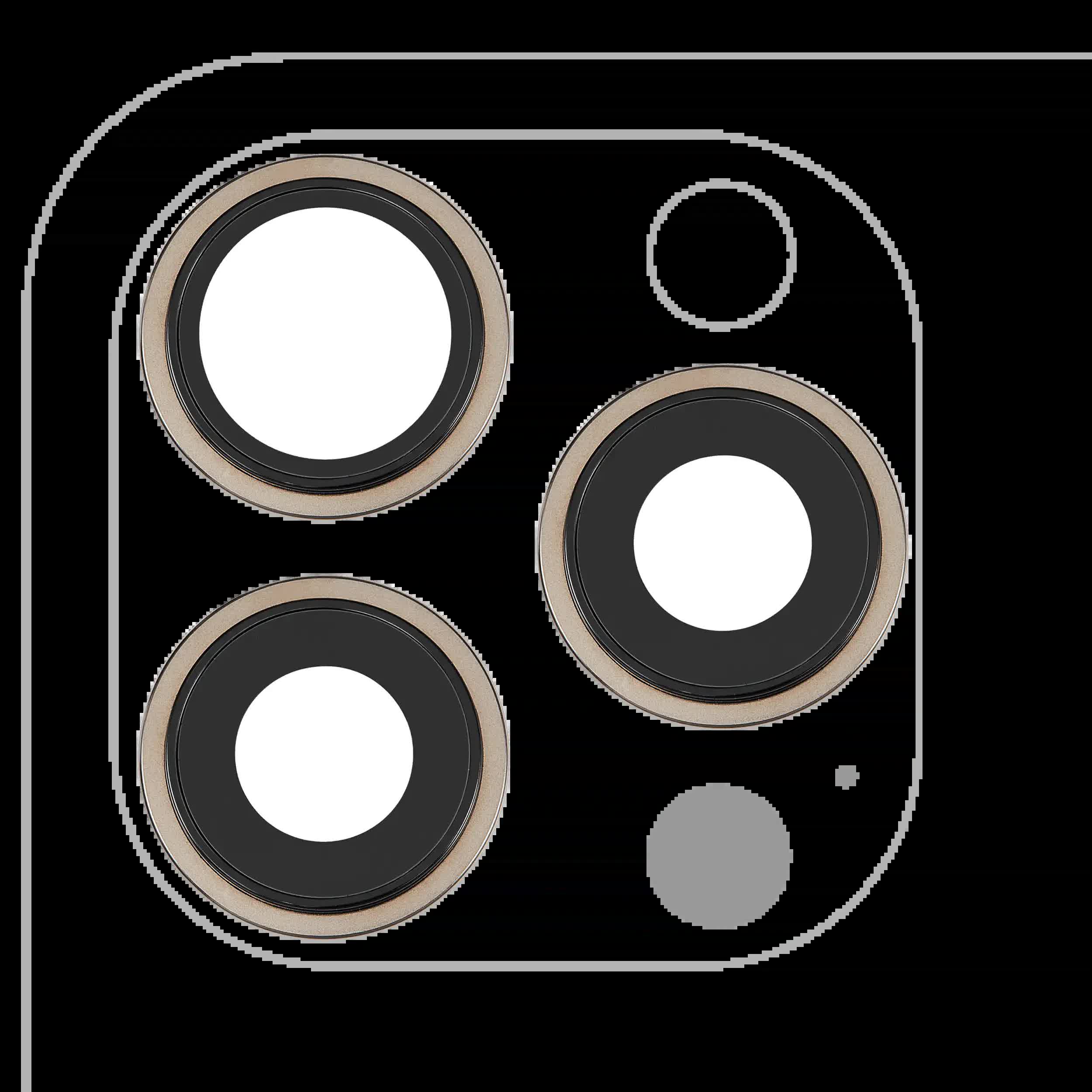 Rückkamera-Glas mit Halterung und Blende für iPhone 15 Pro Max (3-teiliges Set) (Premium) (Natural Titanium)