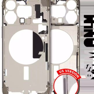 Mittelrahmen mit Kleinteilen für iPhone 15 Pro Max (US-Version) (ausgebautes Originalteil: Grade B) (Natural Titanium)