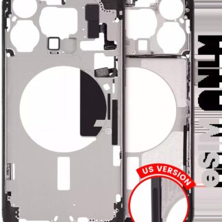 Mittelrahmen mit Kleinteilen für iPhone 15 Pro Max (US-Version) (ausgebautes Originalteil: Grade C) (Black Titanium)