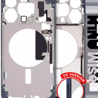 Mittelrahmen mit Kleinteilen für iPhone 15 Pro Max (US-Version) (ausgebautes Originalteil: Grade C) (Blue Titanium)