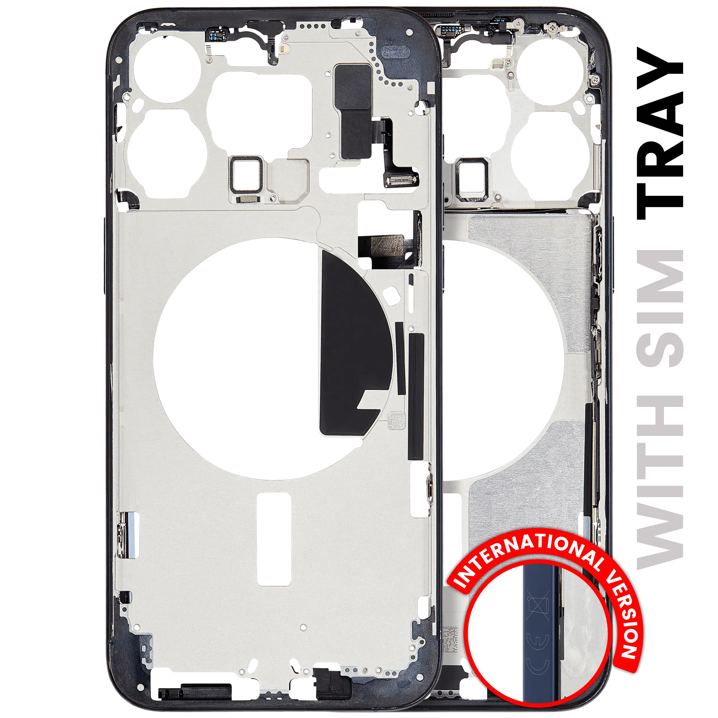 Mittelrahmen mit Kleinteilen für iPhone 15 Pro Max (US-Version) (ausgebautes Originalteil: Grade C) (Natural Titanium) – Bild 4