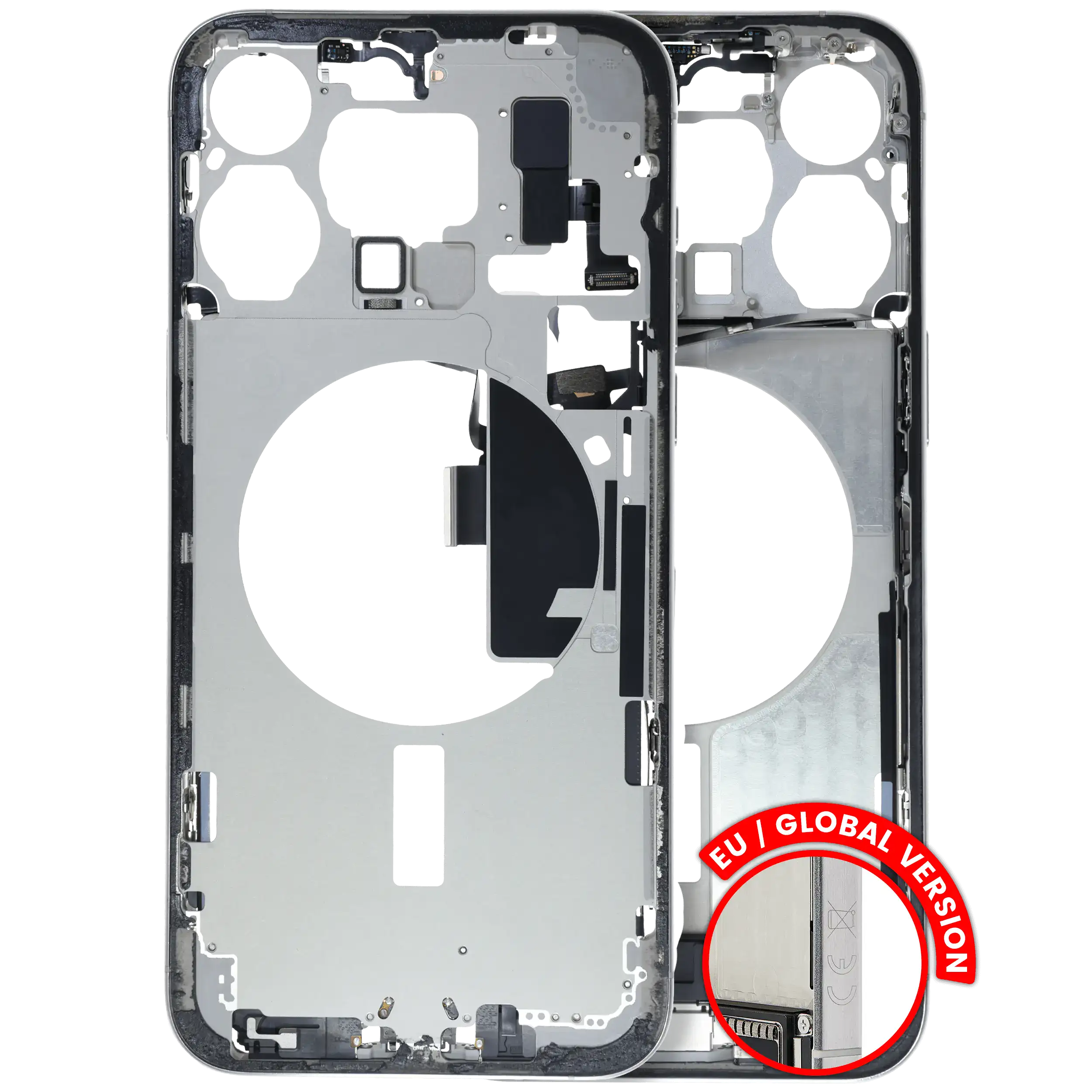 Mittelrahmen mit Kleinteilen für iPhone 15 Pro Max (US-Version) (ausgebautes Originalteil: Grade C) (Natural Titanium) – Bild 5