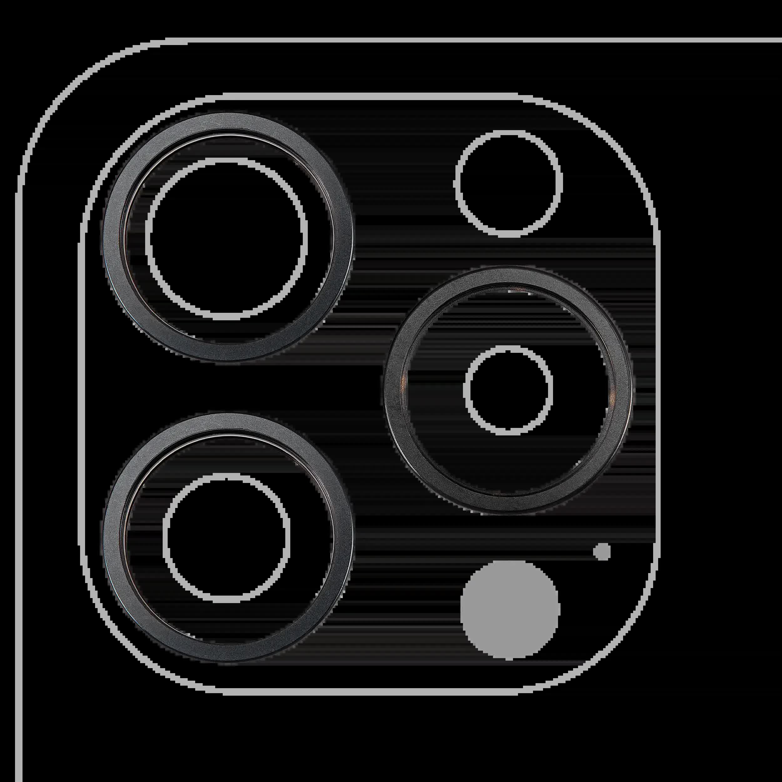 Rückkamera-Blendenring einzeln für iPhone 15 Pro Max (Black Titanium) (3-teiliges Set)
