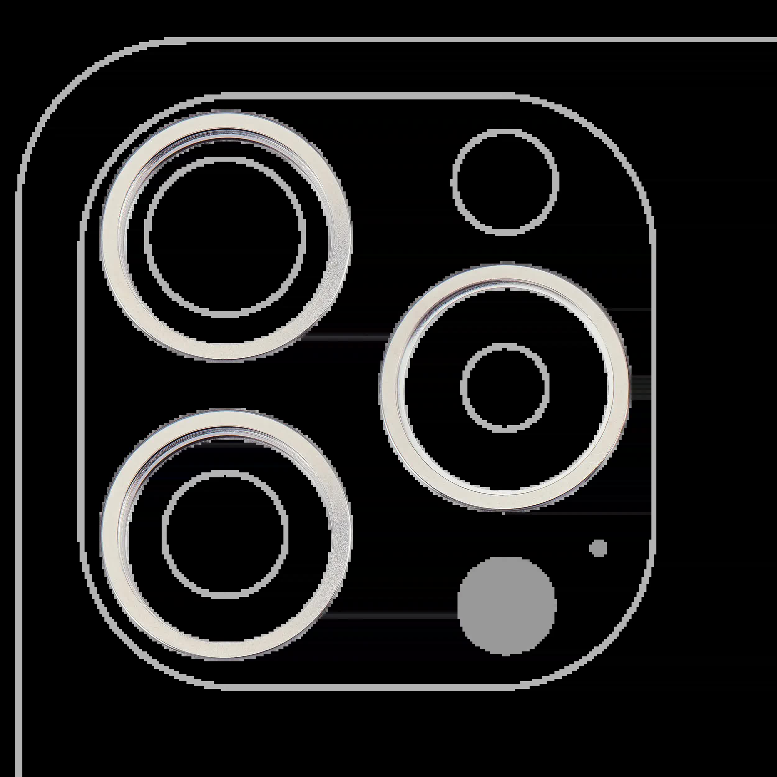 Rückkamera-Blendenring einzeln für iPhone 15 Pro Max (White Titanium) (3-teiliges Set)