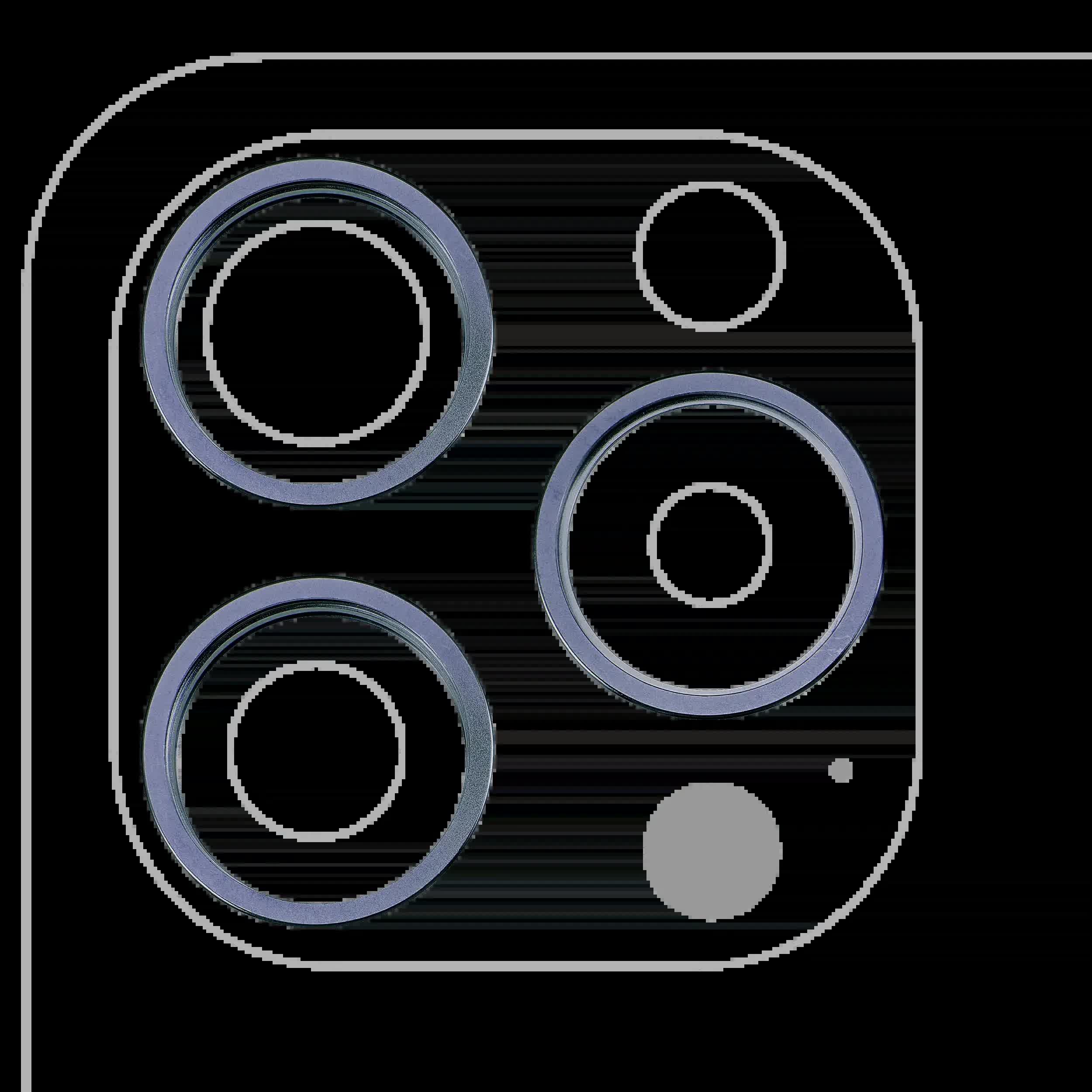 Rückkamera-Blendenring einzeln für iPhone 15 Pro Max (Blue Titanium) (3-teiliges Set)