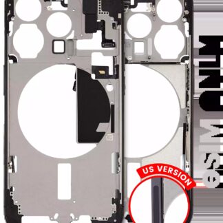 Mittelrahmen mit Kleinteilen für iPhone 15 Pro (US-Version) (ausgebautes Originalteil: Grade A) (Black Titanium)