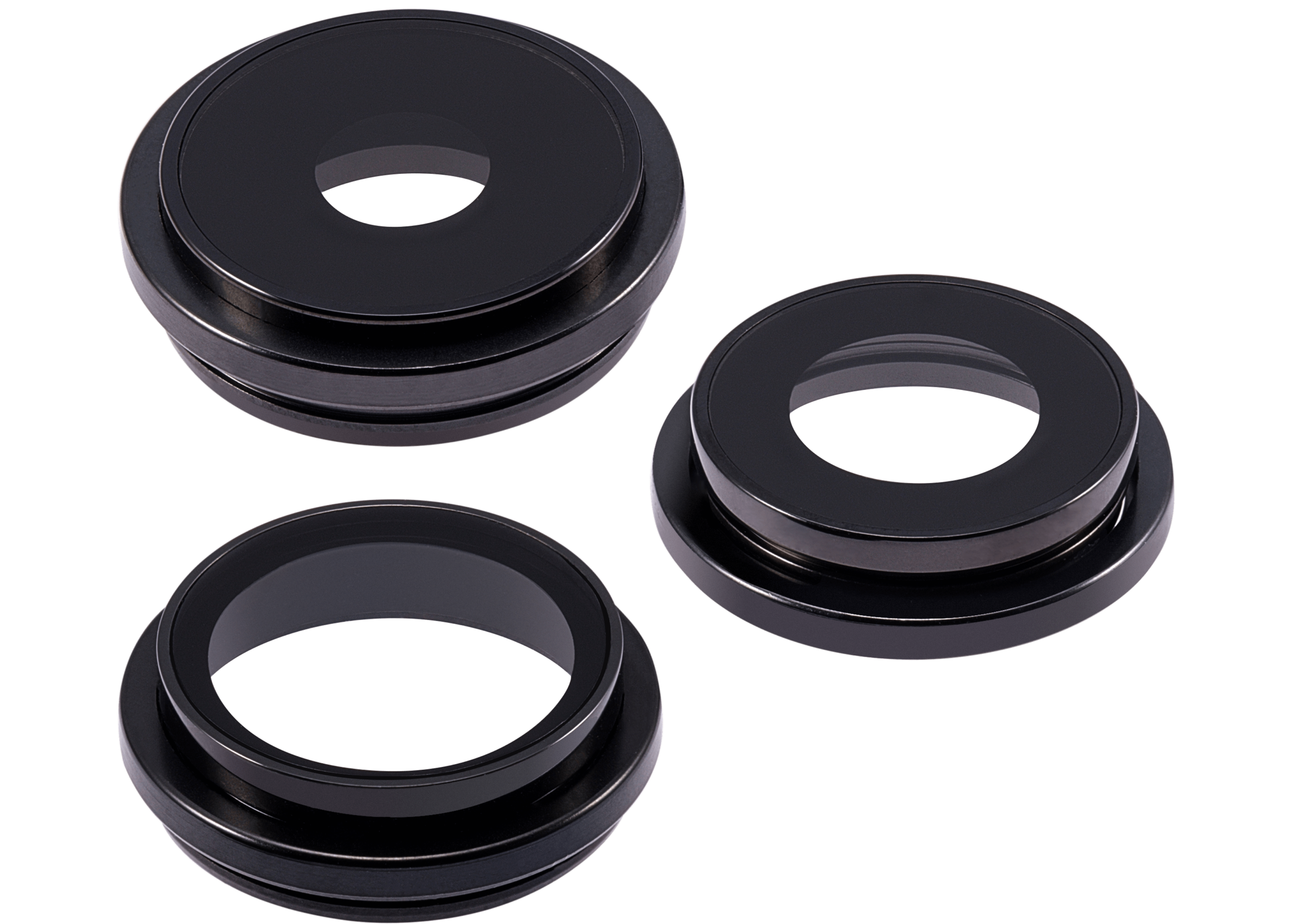 Rückkamera-Glas mit Halterung und Blende für iPhone 15 Pro (3-teiliges Set) (Premium) (Black Titanium) – Bild 3