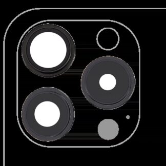 Rückkamera-Glas mit Halterung und Blende für iPhone 15 Pro (3-teiliges Set) (Premium) (Black Titanium)