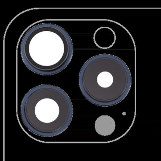 Rückkamera-Glas mit Halterung und Blende für iPhone 15 Pro (3-teiliges Set) (Premium) (Blue Titanium)