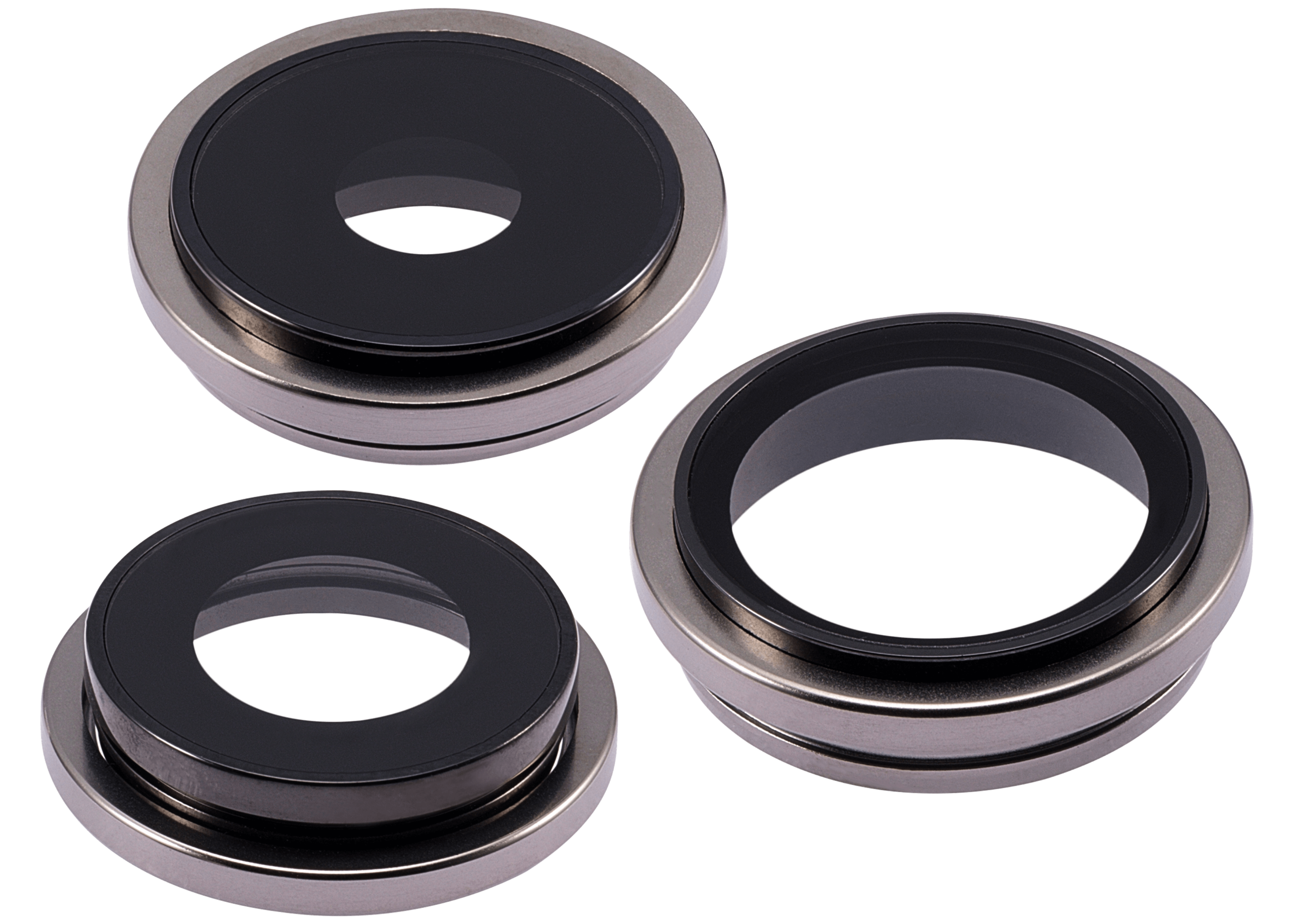Rückkamera-Glas mit Halterung und Blende für iPhone 15 Pro (3-teiliges Set) (Premium) (Natural Titanium) – Bild 3