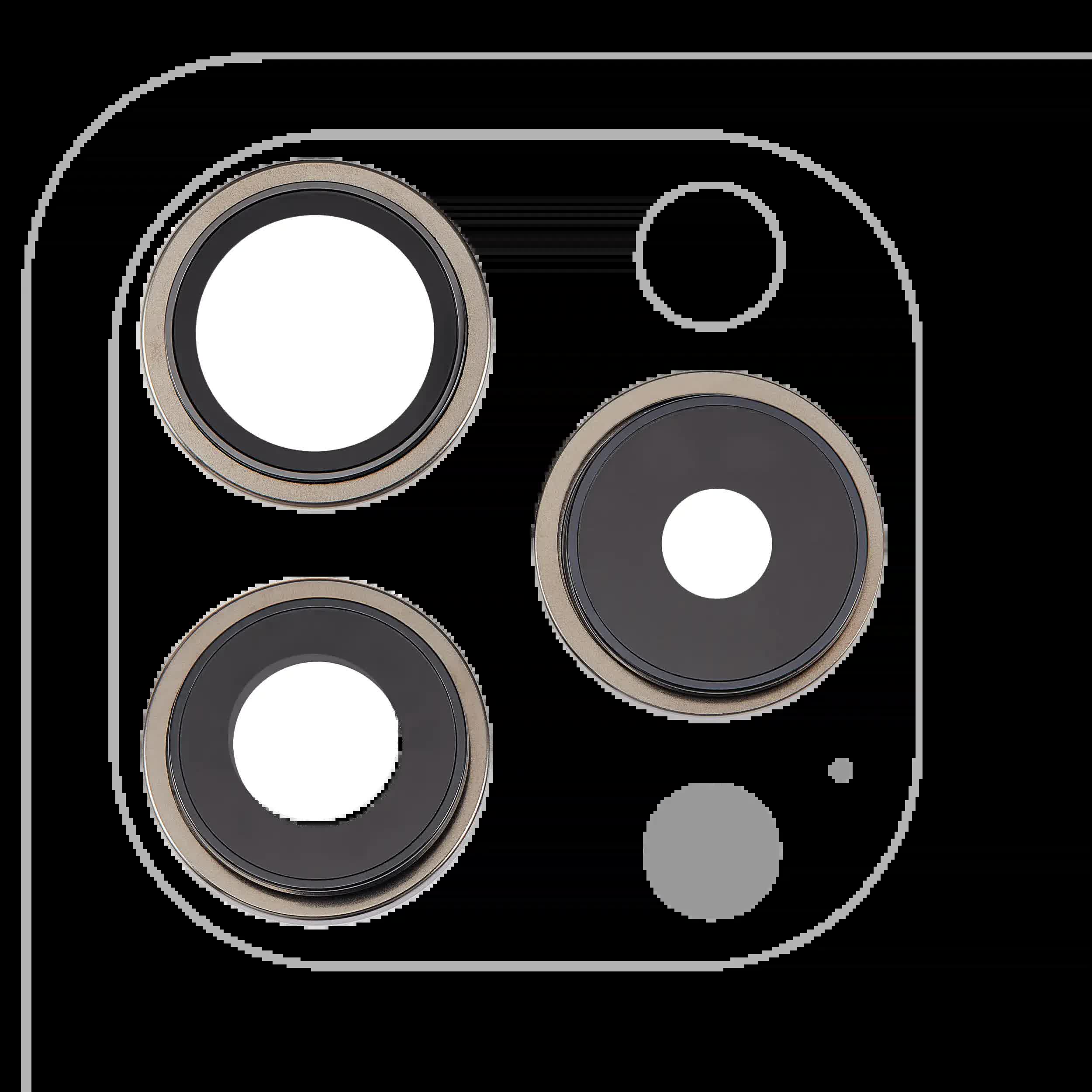 Rückkamera-Glas mit Halterung und Blende für iPhone 15 Pro (3-teiliges Set) (Premium) (Natural Titanium)