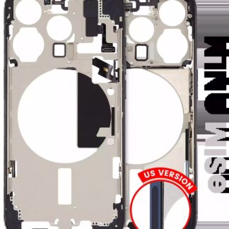 Mittelrahmen mit Kleinteilen für iPhone 15 Pro (US-Version) (ausgebautes Originalteil: Grade B) (Blue Titanium)
