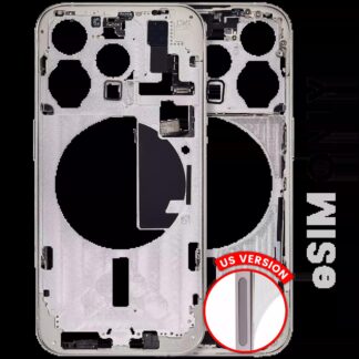 Mittelrahmen mit Kleinteilen für iPhone 15 Pro (US-Version) (ausgebautes Originalteil: Grade C) (White Titanium)