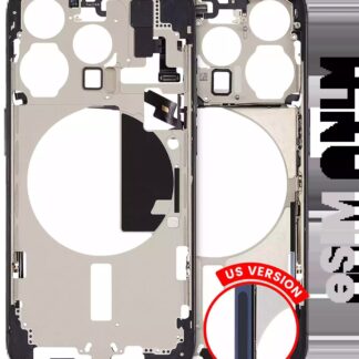 Mittelrahmen mit Kleinteilen für iPhone 15 Pro (US-Version) (ausgebautes Originalteil: Grade C) (Blue Titanium)
