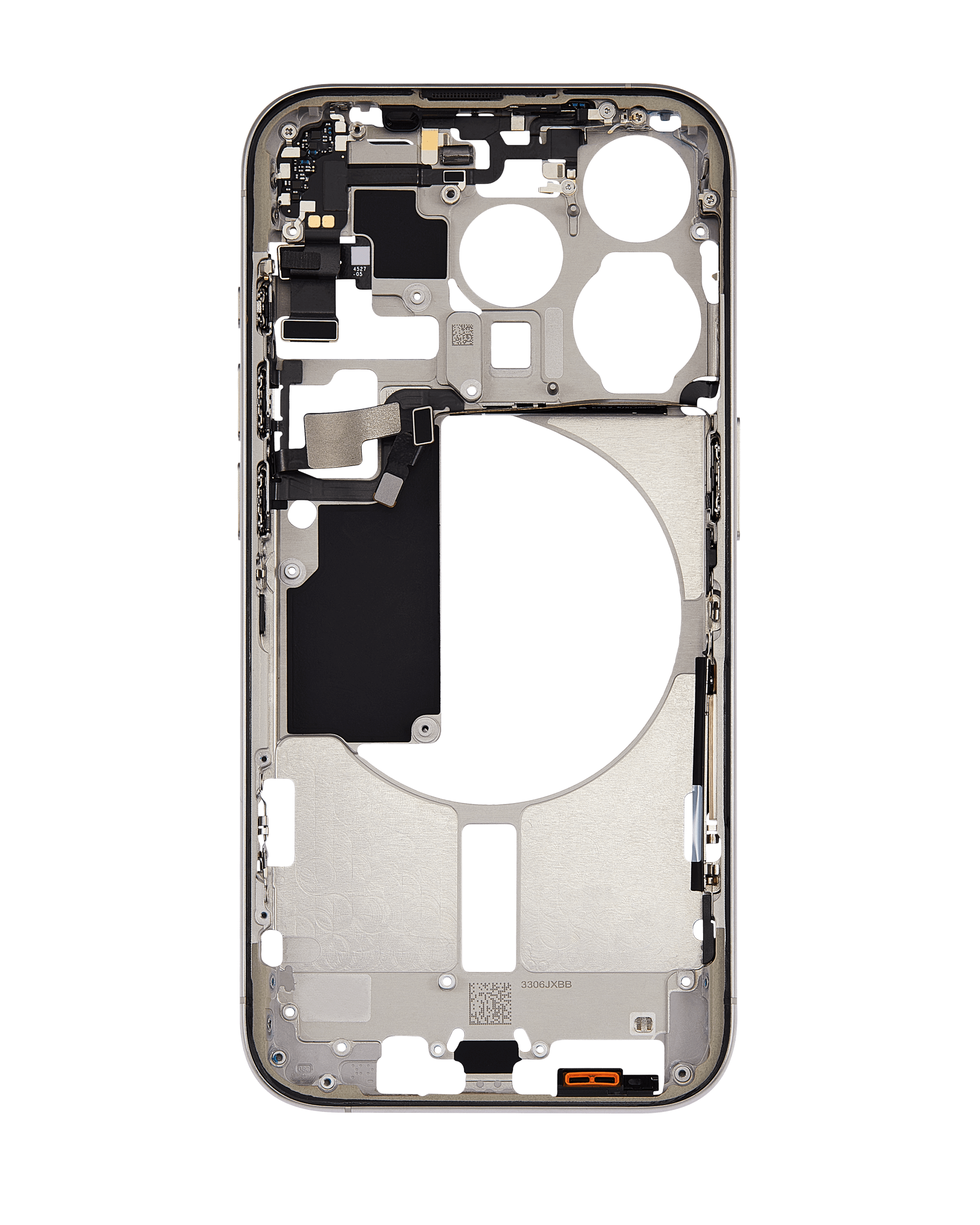 Mittelrahmen mit Kleinteilen für iPhone 15 Pro (US-Version) (ausgebautes Originalteil: Grade C) (Natural Titanium) – Bild 2