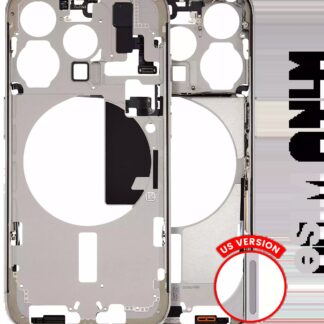 Mittelrahmen mit Kleinteilen für iPhone 15 Pro (US-Version) (ausgebautes Originalteil: Grade C) (Natural Titanium)