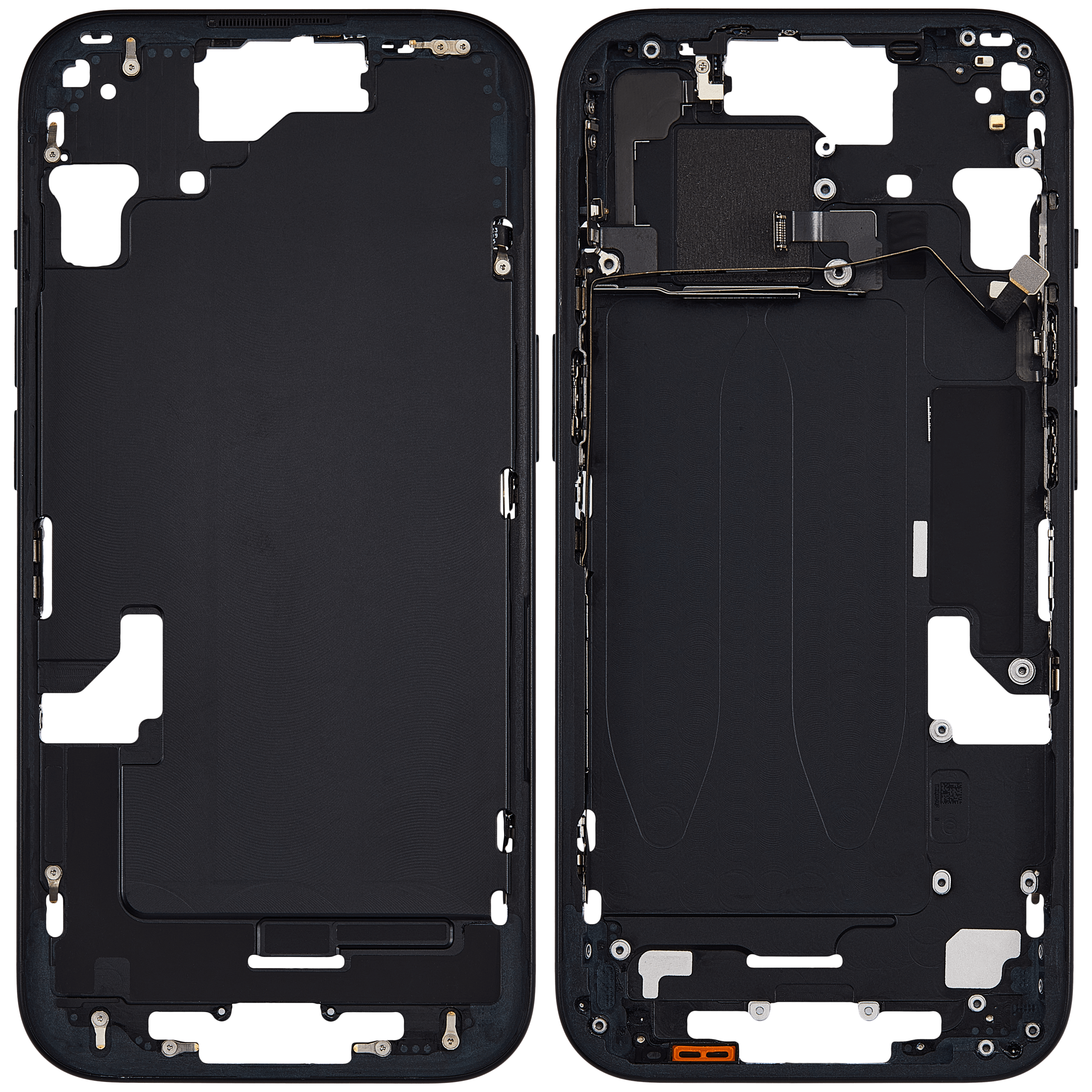 Mittelrahmen mit Kleinteilen für iPhone 15 (US-Version) (ausgebautes Originalteil: Grade A) (Black (Schwarz)) – Bild 2