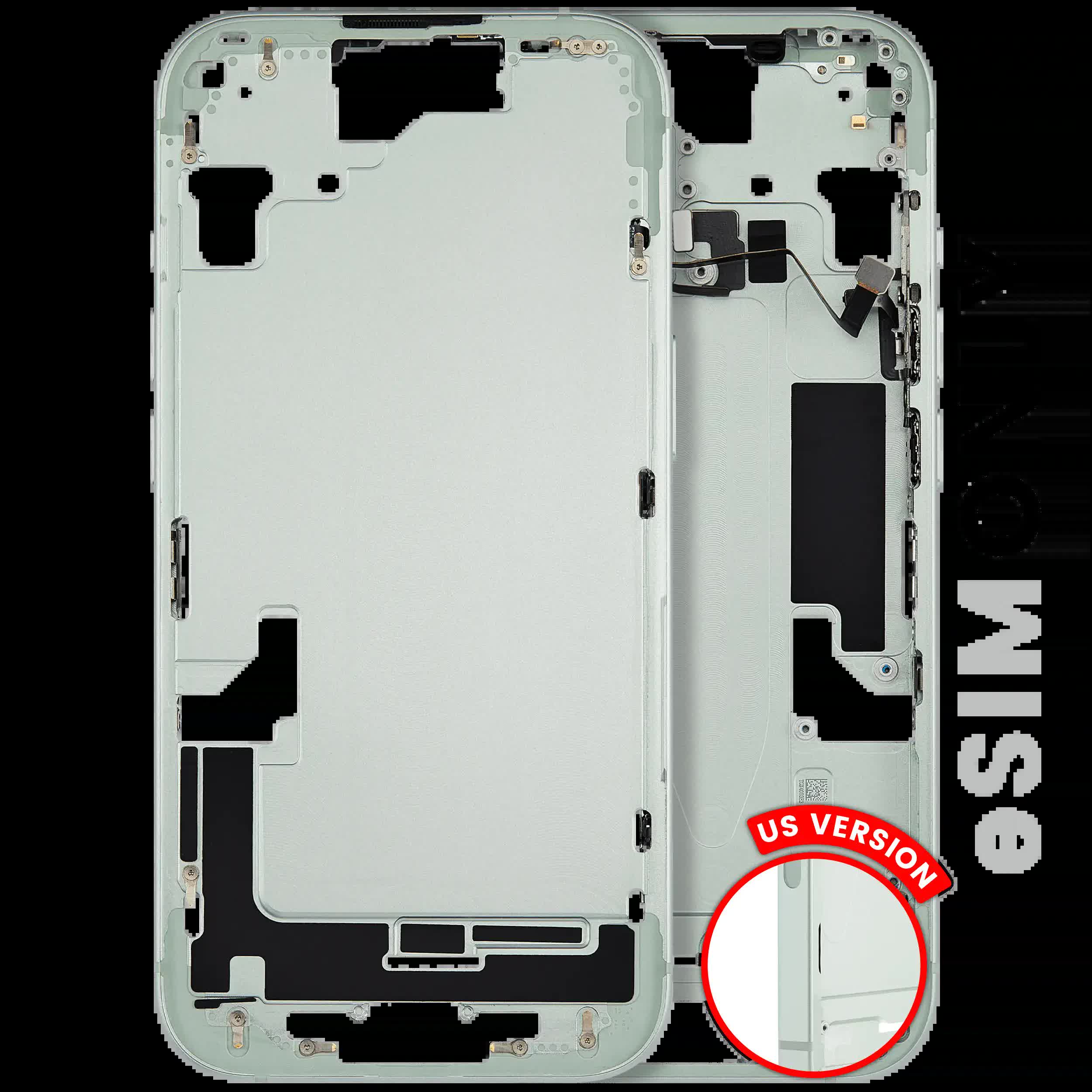 Mittelrahmen mit Kleinteilen für iPhone 15 (US-Version) (ausgebautes Originalteil: Grade A) (Green (Grün))