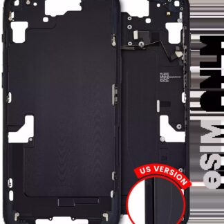 Mittelrahmen mit Kleinteilen für iPhone 15 Plus (US-Version) (ausgebautes Originalteil: Grade A) (Black (Schwarz))
