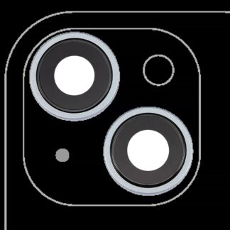 Rückkamera-Glas mit Halterung und Blende für iPhone 15 / 15 Plus (2-teiliges Set) (Premium) (Blue (Blau))