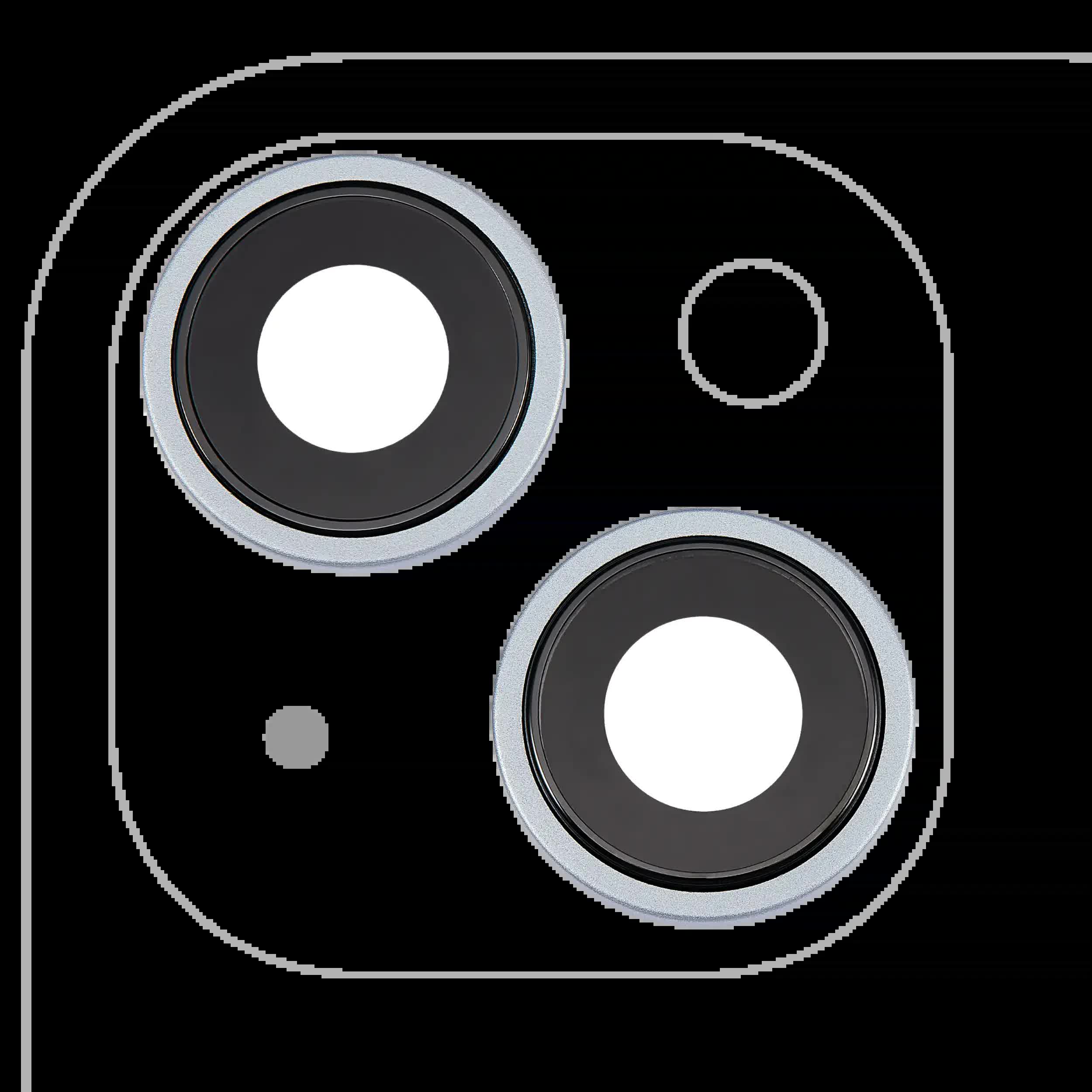 Rückkamera-Glas mit Halterung und Blende für iPhone 15 / 15 Plus (2-teiliges Set) (Premium) (Blue (Blau))