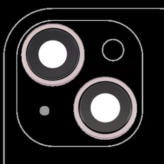 Rückkamera-Glas mit Halterung und Blende für iPhone 15 / 15 Plus (2-teiliges Set) (Premium) (Pink (Rosa))