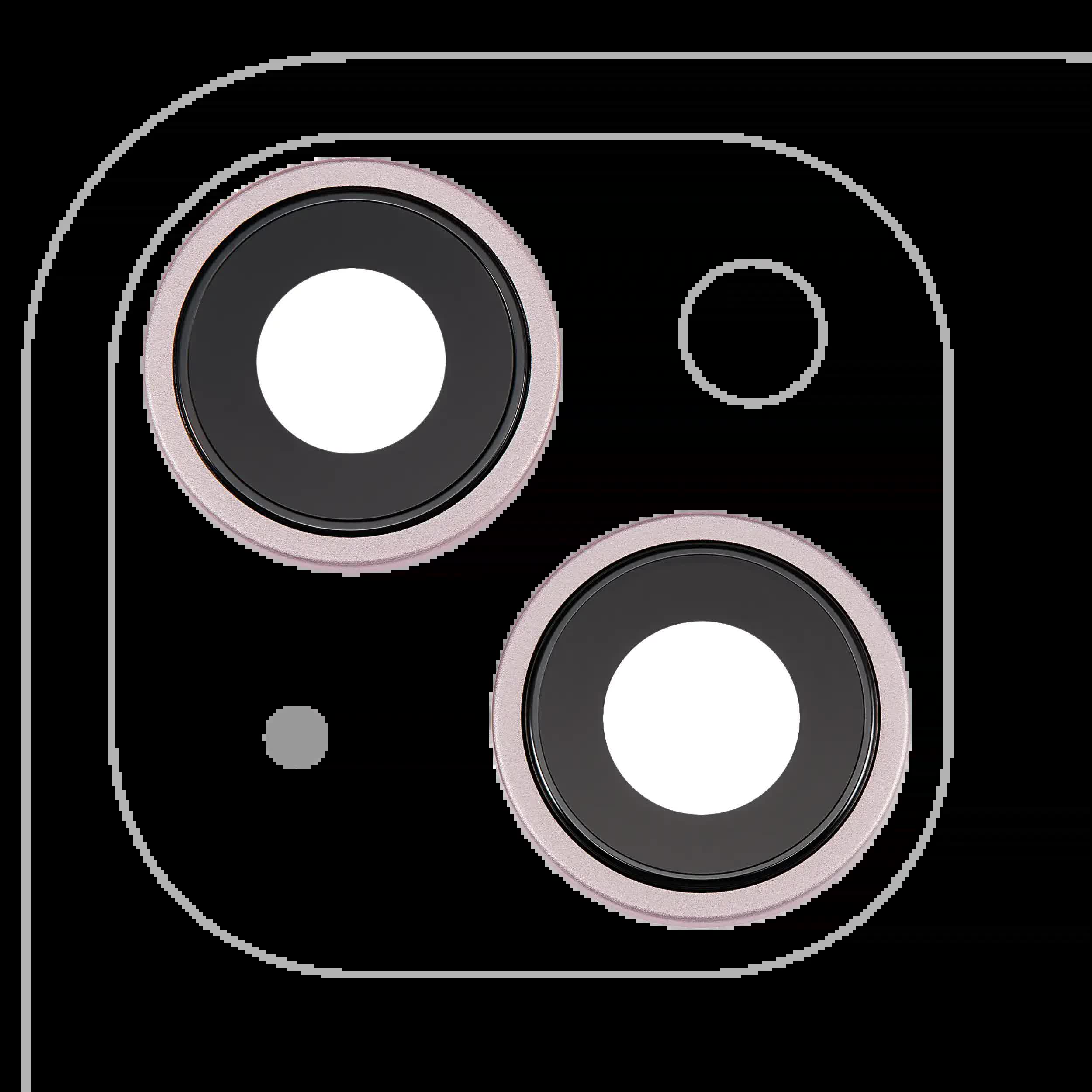Rückkamera-Glas mit Halterung und Blende für iPhone 15 / 15 Plus (2-teiliges Set) (Premium) (Pink (Rosa))
