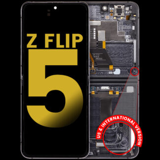 Inner OLED Display mit Rahmen für Samsung Galaxy Z Flip 5 5G (US & International) (professionell aufgearbeitet) (Graphite)