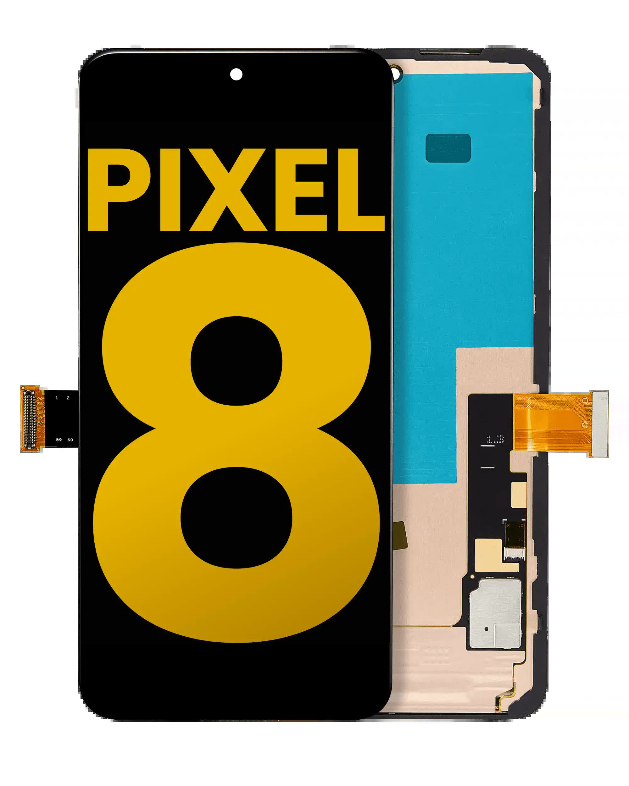 OLED Display mit Rahmen (ohne Fingerprint Sensor) für Google Pixel 8 (professionell aufgearbeitet)